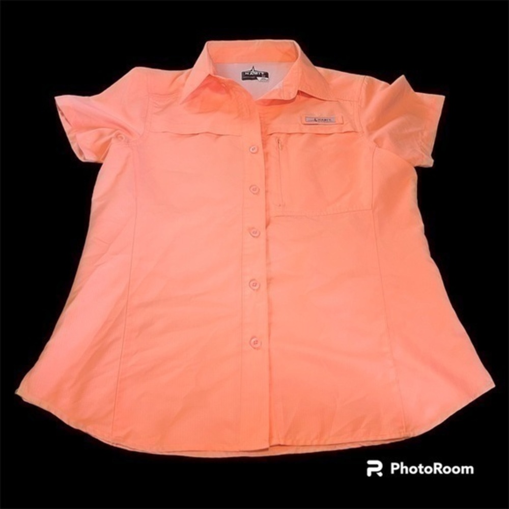 Pastel neon orange Habit men’s outdoor button down shirt